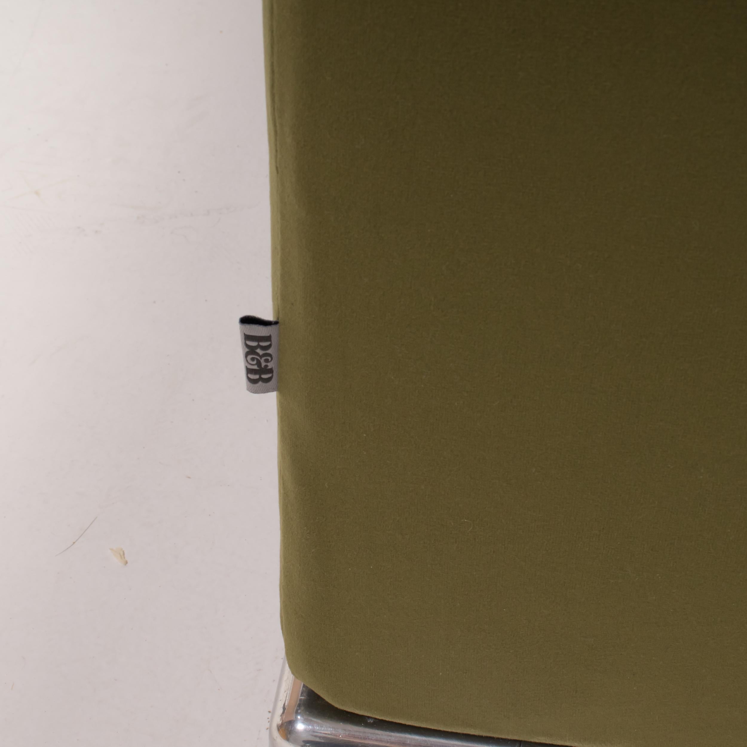 B&B Italia Green Velvet George Four-Seat Sofa by Antonio Citterio For Sale 3
