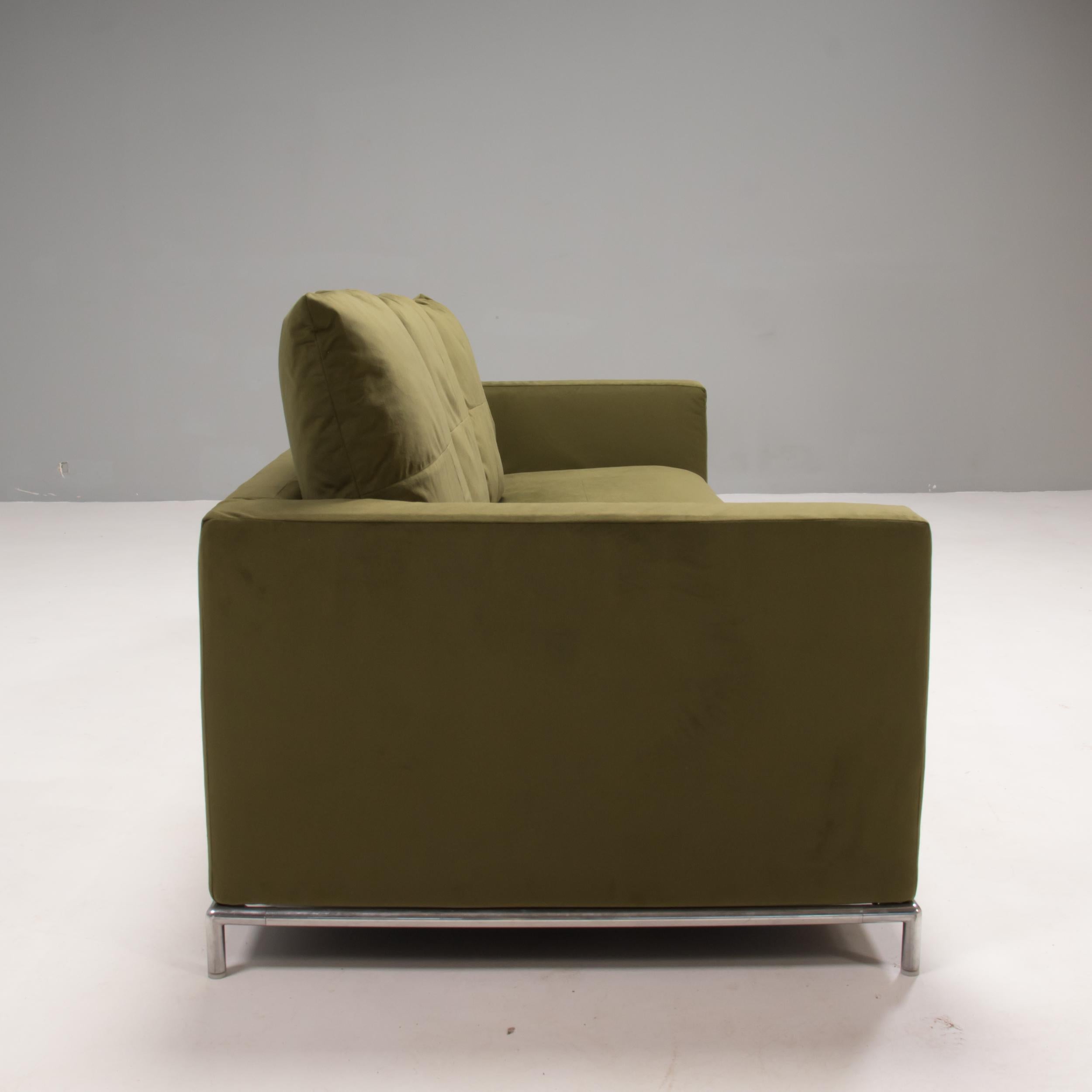 B&B Italia Grünes viersitziges George-Sofa aus Samt von Antonio Citterio (21. Jahrhundert und zeitgenössisch) im Angebot
