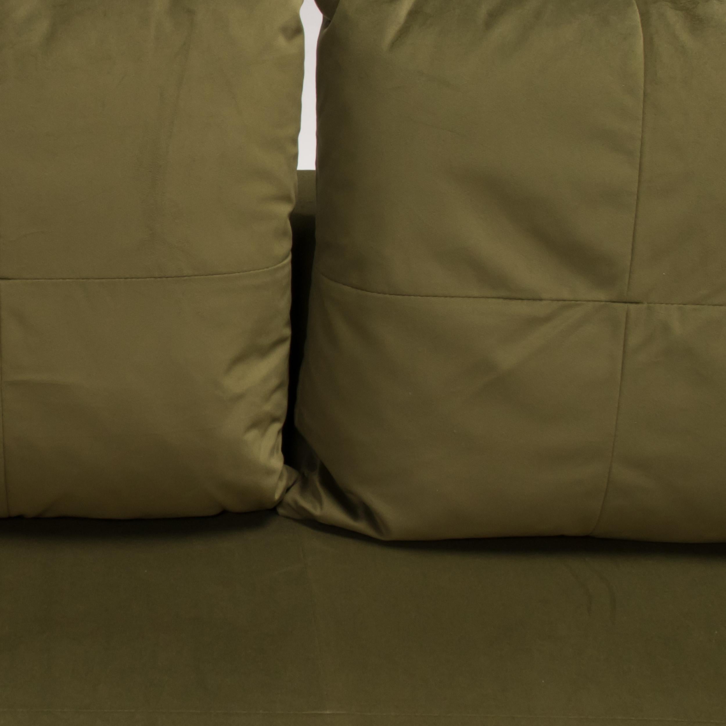 Contemporary B&B Italia Green Velvet George Four-Seat Sofa by Antonio Citterio For Sale