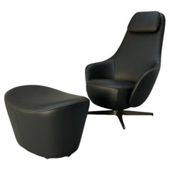 B&B Italia "Harbor" Armchair & Ottoman - In "Gamma" Leather