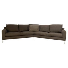 B&B Italia “Harry HL375” 5-Seat Sofa in Dark Brown Linen