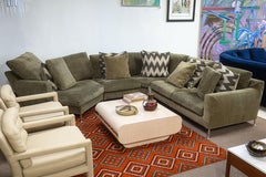 B&B Italia "Harry" Modernes großes geschwungenes grünes Sektionssofa von Antonio Citterio