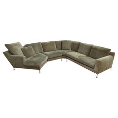 B&B Italia "Harry" Modern Large Curved Green Sectional Sofa by Antonio Citterio