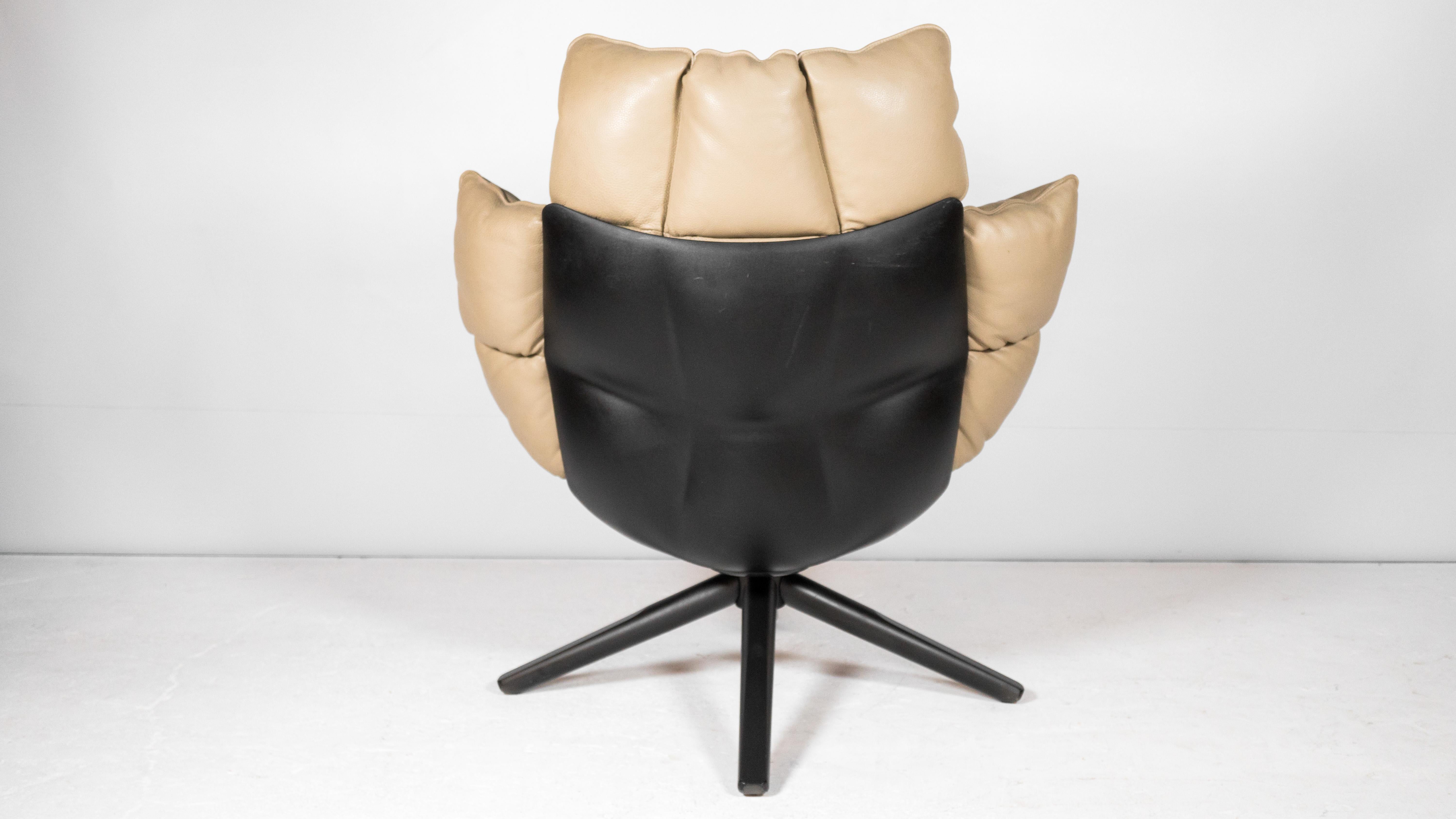 B&B Italia Husk Leather Lounge Chair by Patricia Urquiola For Sale 5