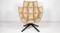 B&B Italia Husk Leather Lounge Chair by Patricia Urquiola