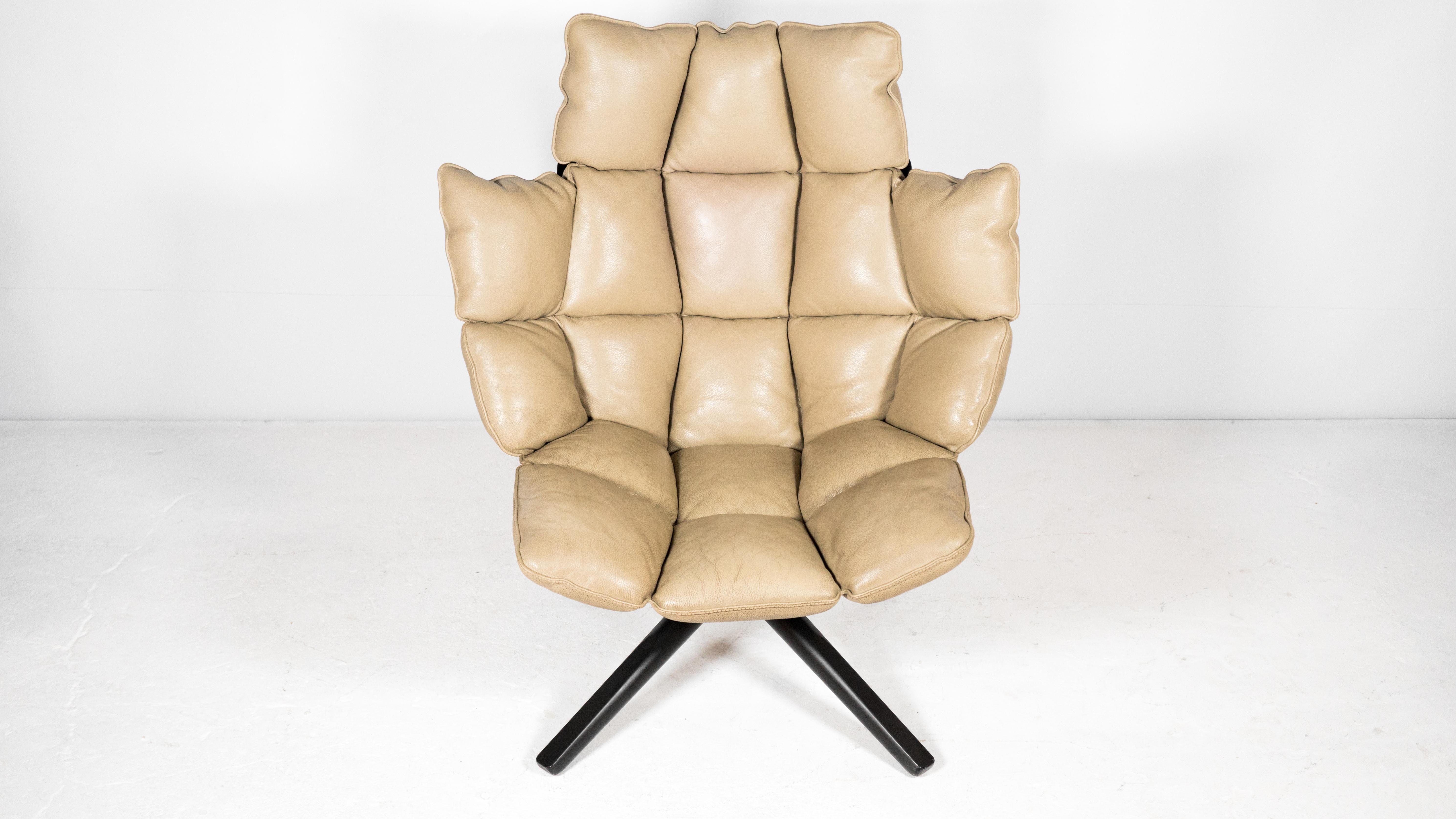 B&B Italia Husk Leather Lounge Chair by Patricia Urquiola For Sale 1