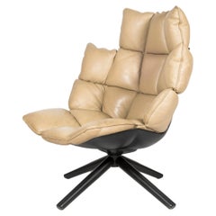 B&B Italia Husk Leather Lounge Chair by Patricia Urquiola