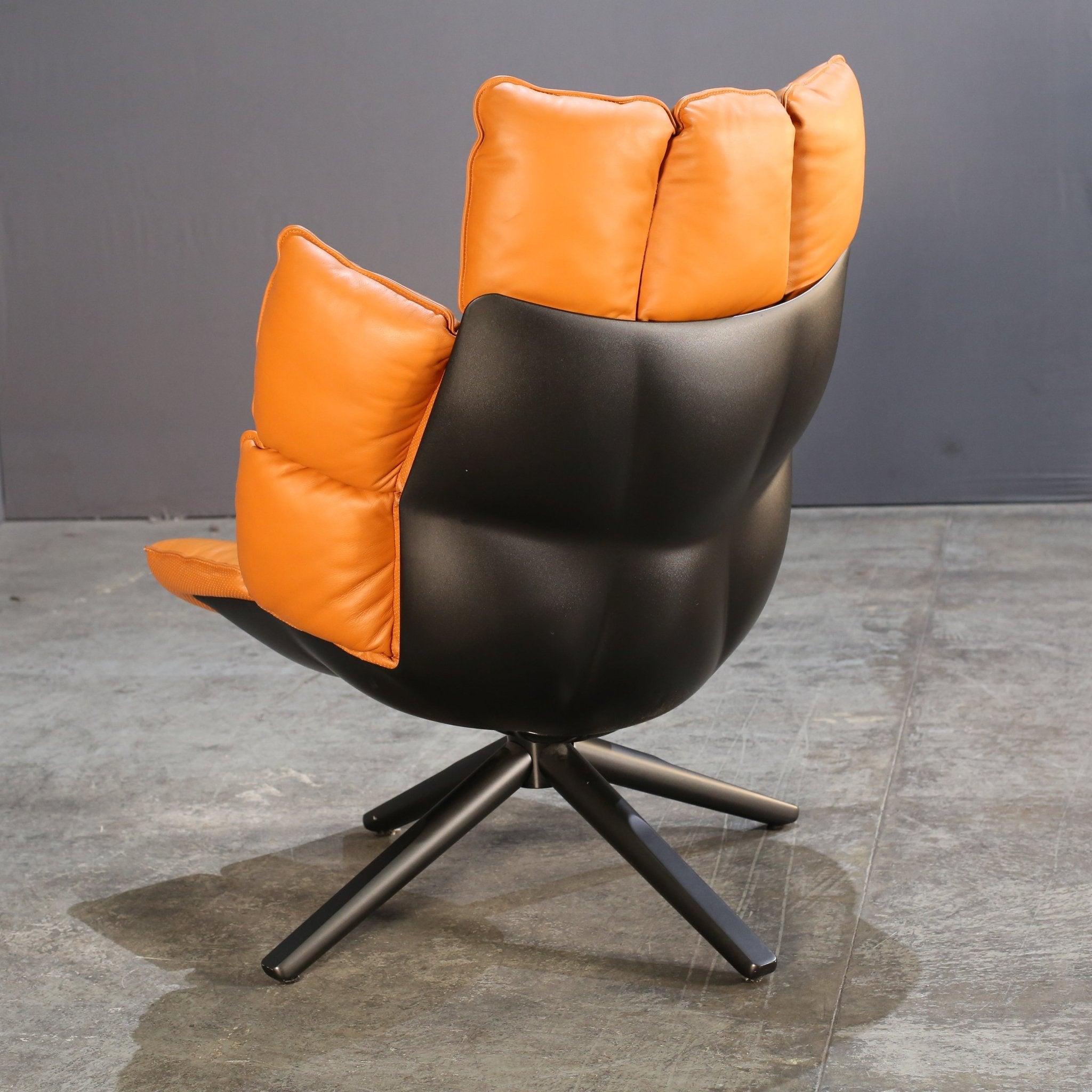Leather B&B Italia Husk Swivel Chair by Patricia Urquiola