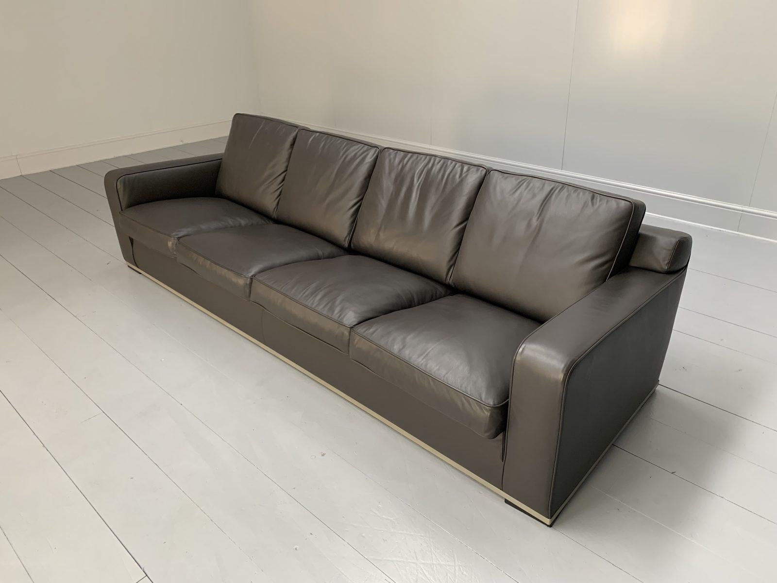 B&B Italia Imprimateur Apta 4-Sitz-Sofa aus dunkelgrauem Gamma-Leder im Zustand „Gut“ im Angebot in Barrowford, GB