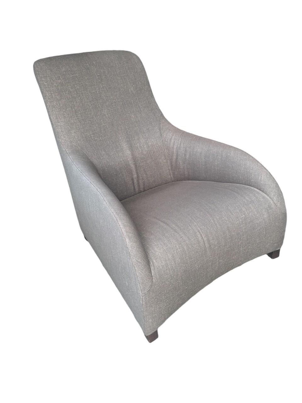 Kalos lounge chair and ottoman designed by Antonio Citterio for B&B Italia / Maxalto, designed in 1997. A nice postmodern set with a nod to mid-century modern design
Chair is 35” high, 34” wide; seat is 21” wide, 22” deep, Ottoman is 22” long, 15”