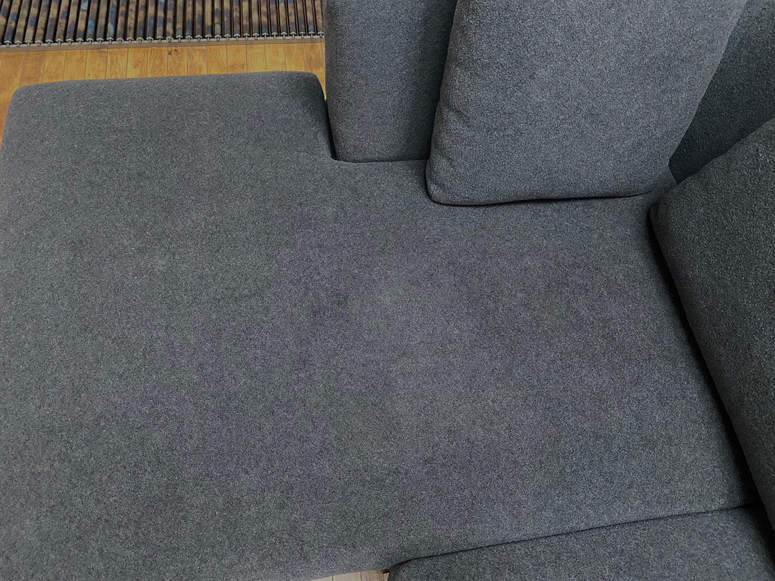 B&B Italia L- Shape Charles Sofa in Dark Gray Tweed Designed by Antonio Citterio 2