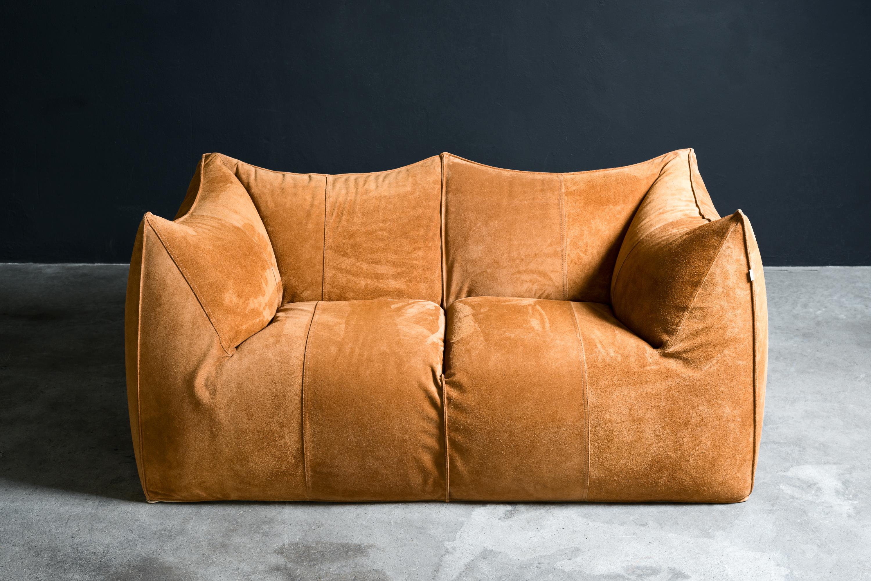 20th Century B&B Italia Le Bambole sofa in Suede Leather
