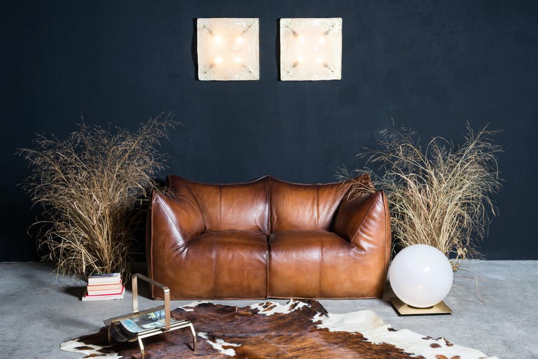 Mid-Century Modern B&B Italia Le Bambole sofa in Suede Leather For Sale
