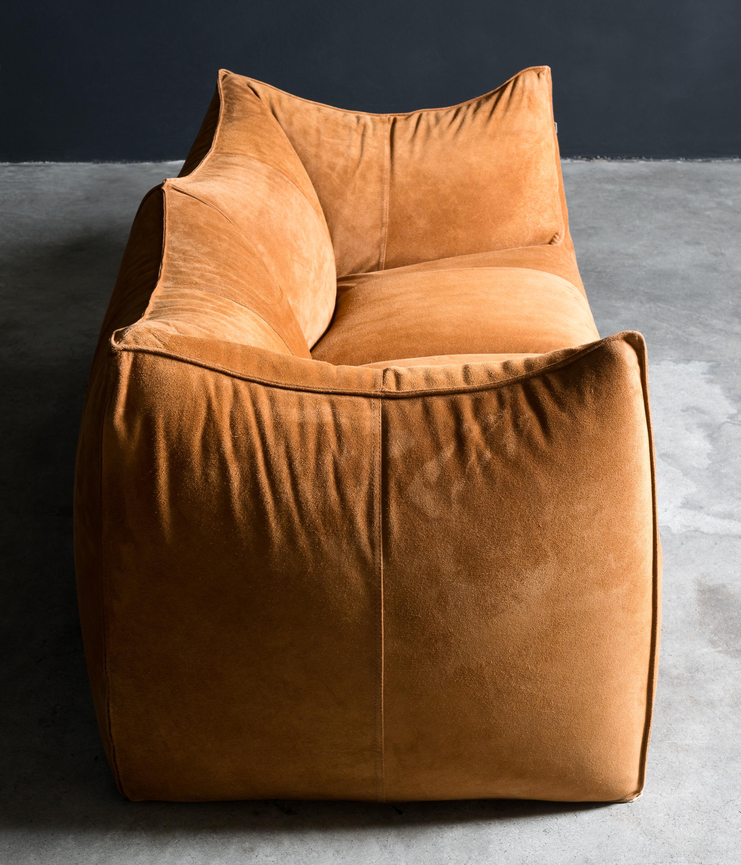 Italian B&B Italia Le Bambole sofa in Suede Leather