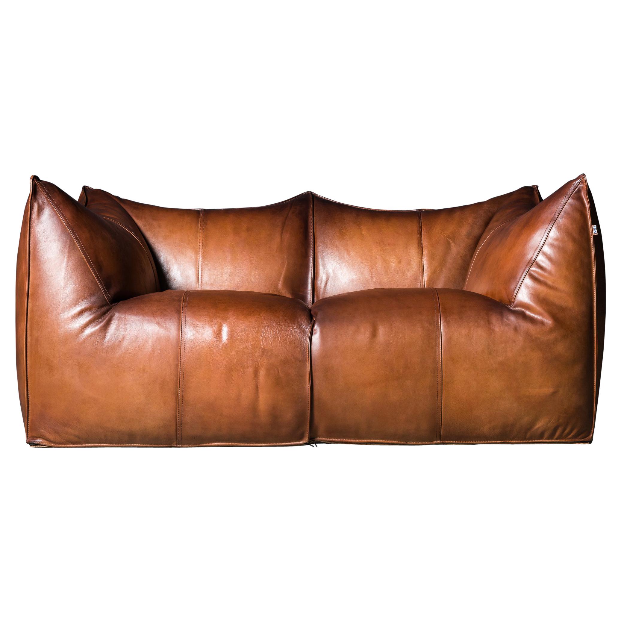 B&B Italia Le Bambole Sofa in Tan Leather