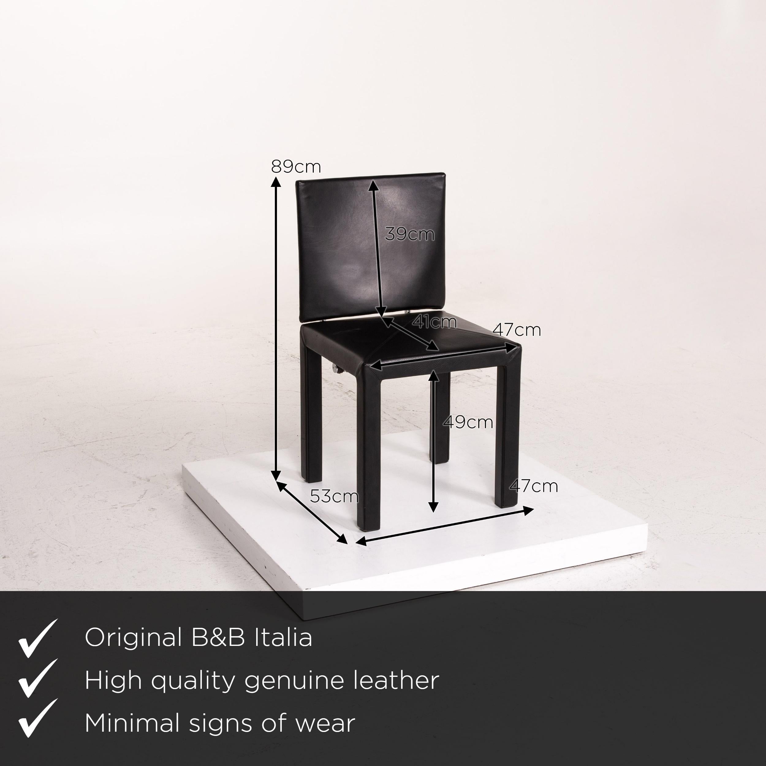 We present to you a B&B Italia leather chair black.


 Product measurements in centimeters:
 

Depth 53
Width 47
Height 89
Seat height 49
Rest height
Seat depth 41
Seat width 47
Back height 39.
 