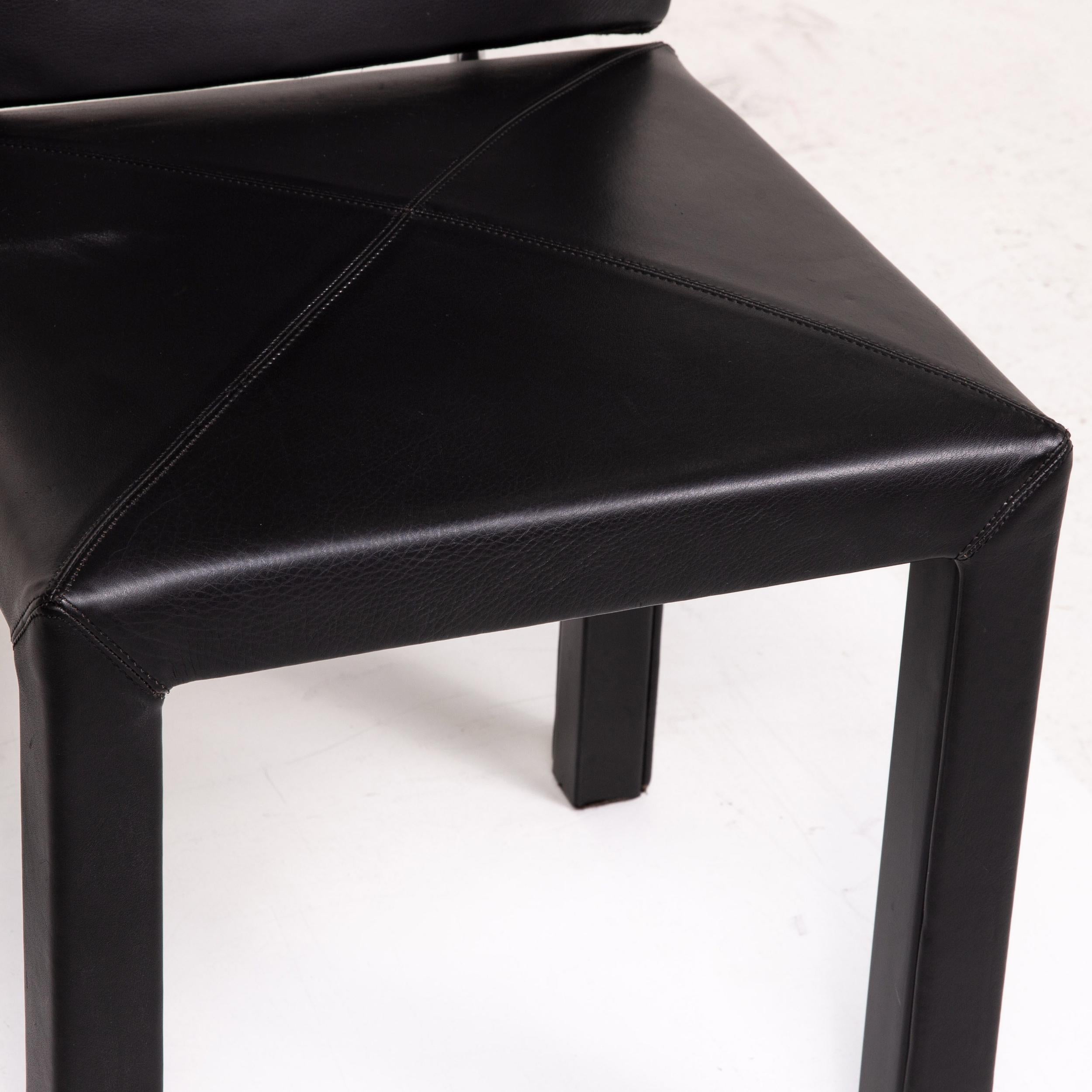 Modern B&B Italia Leather Chair Black For Sale