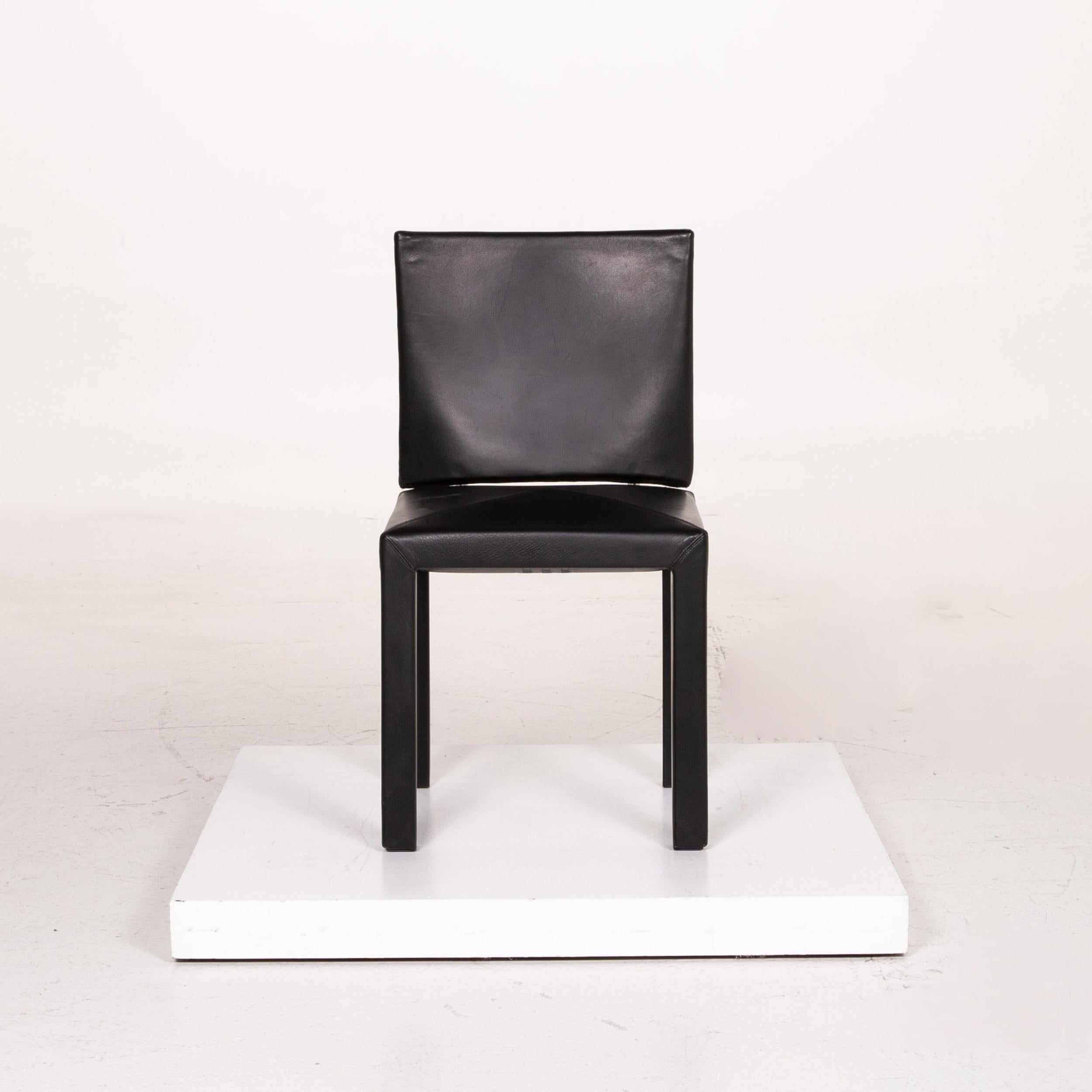 Contemporary B&B Italia Leather Chair Black For Sale