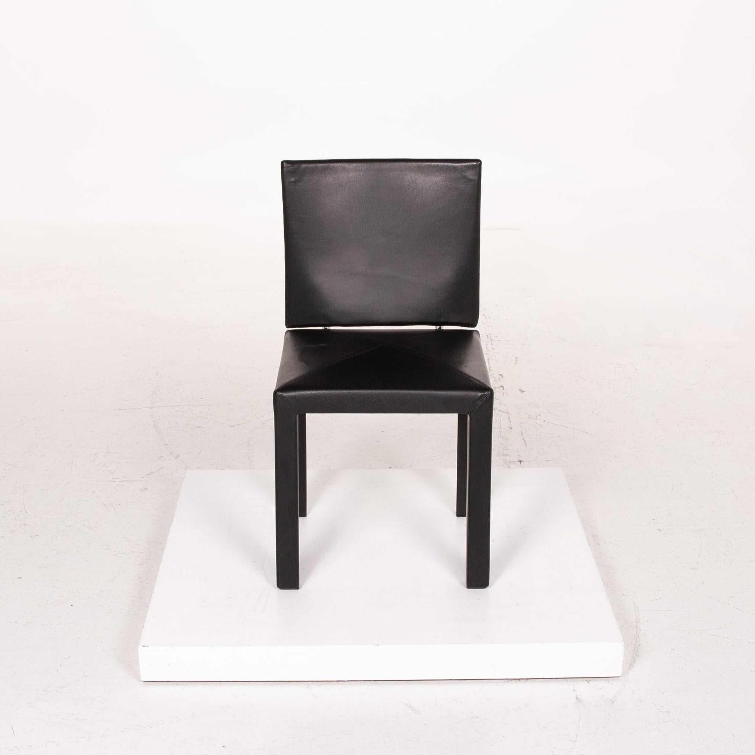 B&B Italia Leather Chair Black For Sale 1