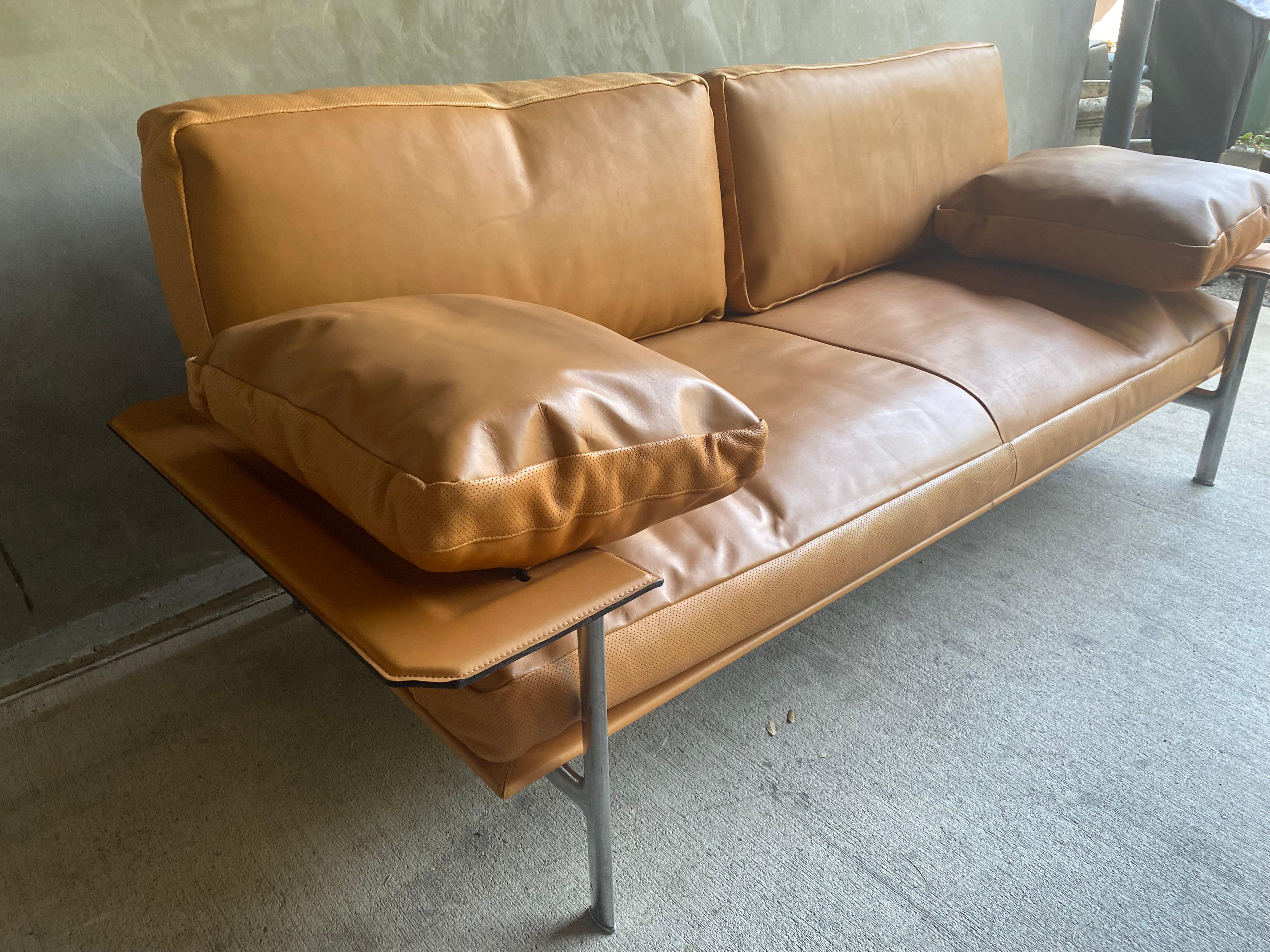 Dyed B&B Italia Leather Diesis Sofa, Italy