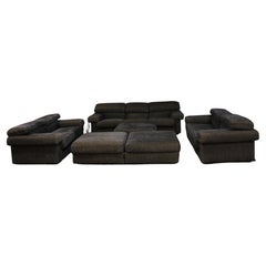 B&B Italia Lounge Sofa Loveseat Pair and 3 Ottomans Contemporary Modern