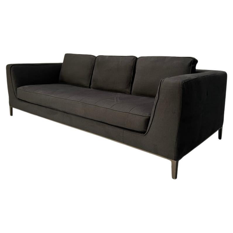 B&B Italia "Lucrezia Soft" 3-Seat Sofa - In Black Linen