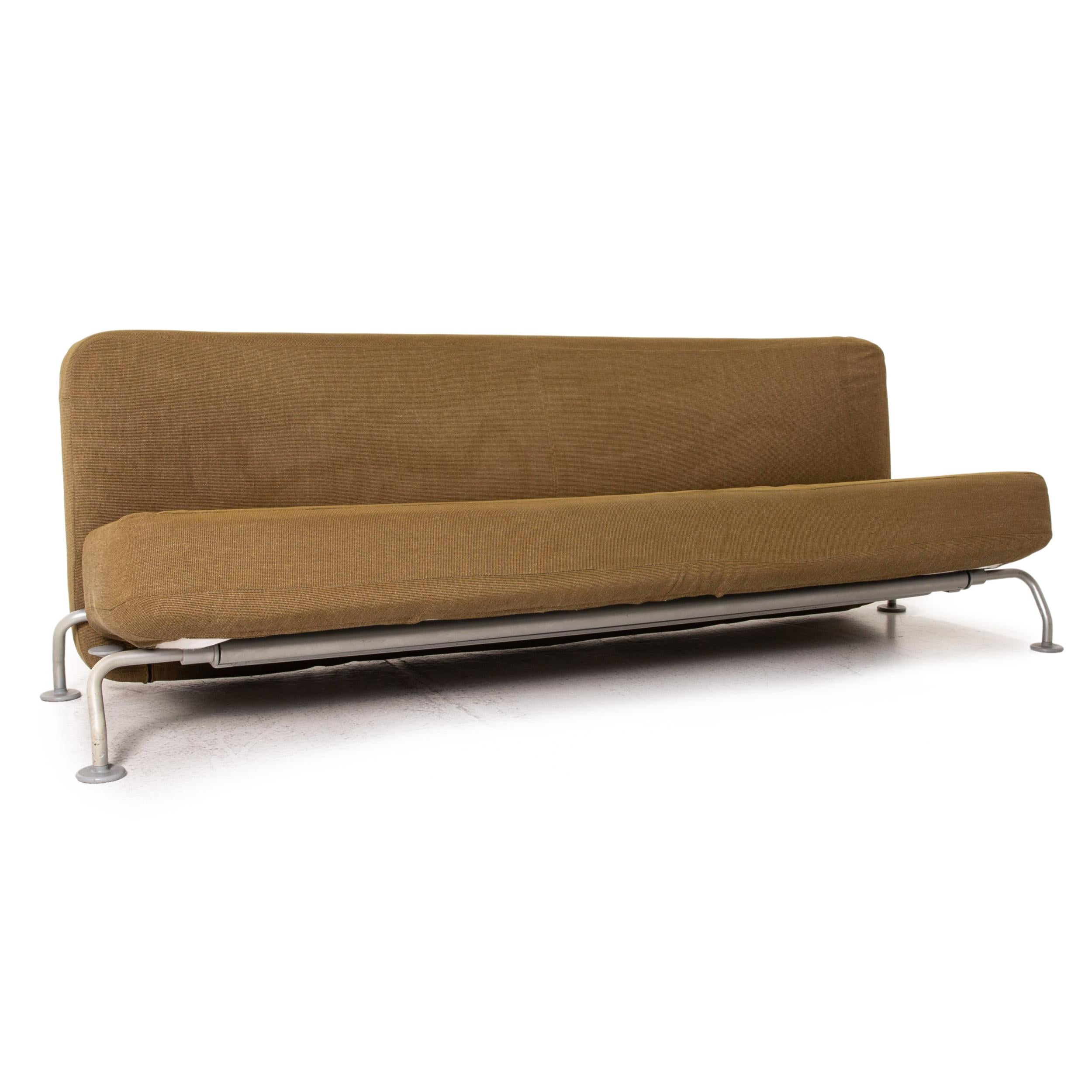 B&B Italia Lunar Fabric Sofa Bed Olive Green Three-Seater Function Sleeping 1