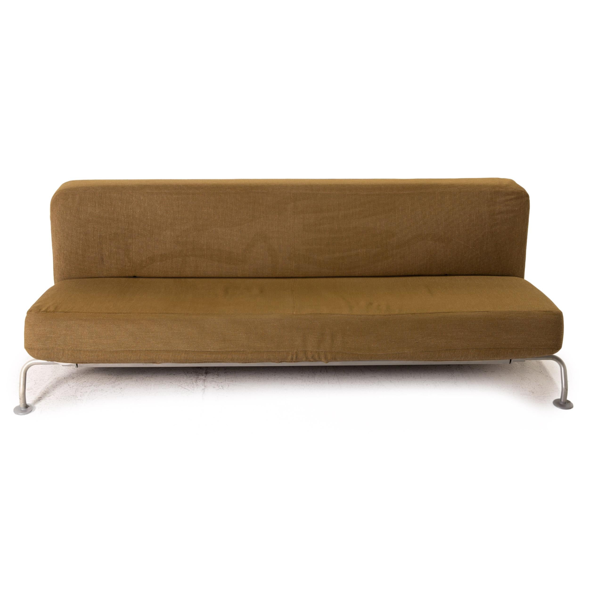 B&B Italia Lunar Fabric Sofa Bed Olive Green Three-Seater Function Sleeping 2