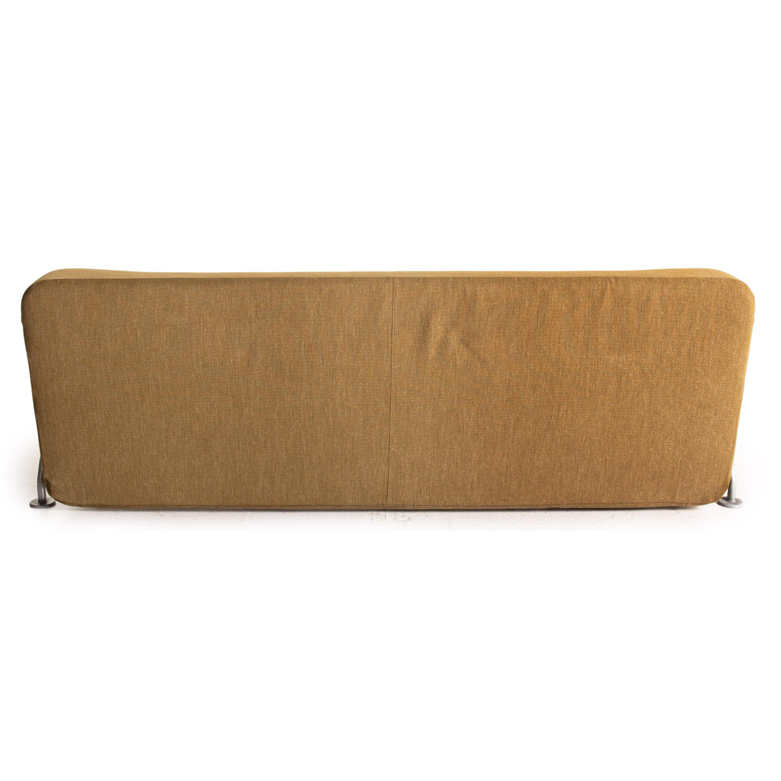 B&B Italia Lunar Fabric Sofa Bed Olive Green Three-Seater Function Sleeping 4