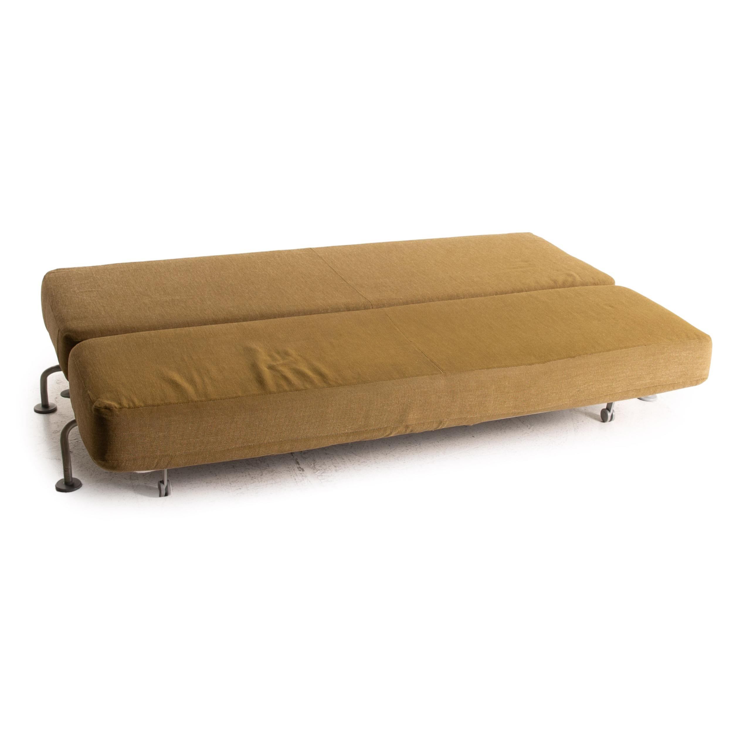 B&B Italia Lunar Fabric Sofa Bed Olive Green Three-Seater Function Sleeping  at 1stDibs