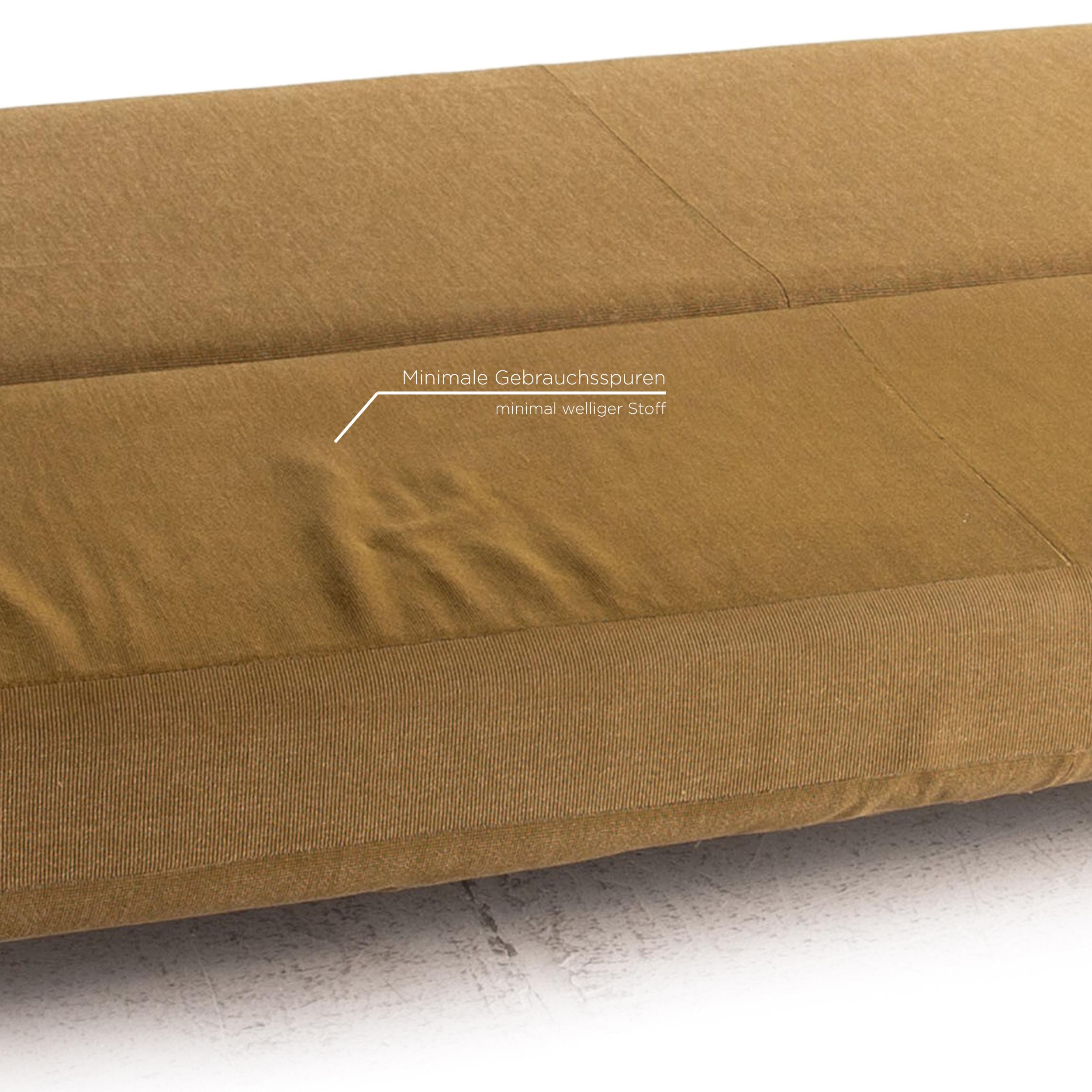 Modern B&B Italia Lunar Fabric Sofa Bed Olive Green Three-Seater Function Sleeping