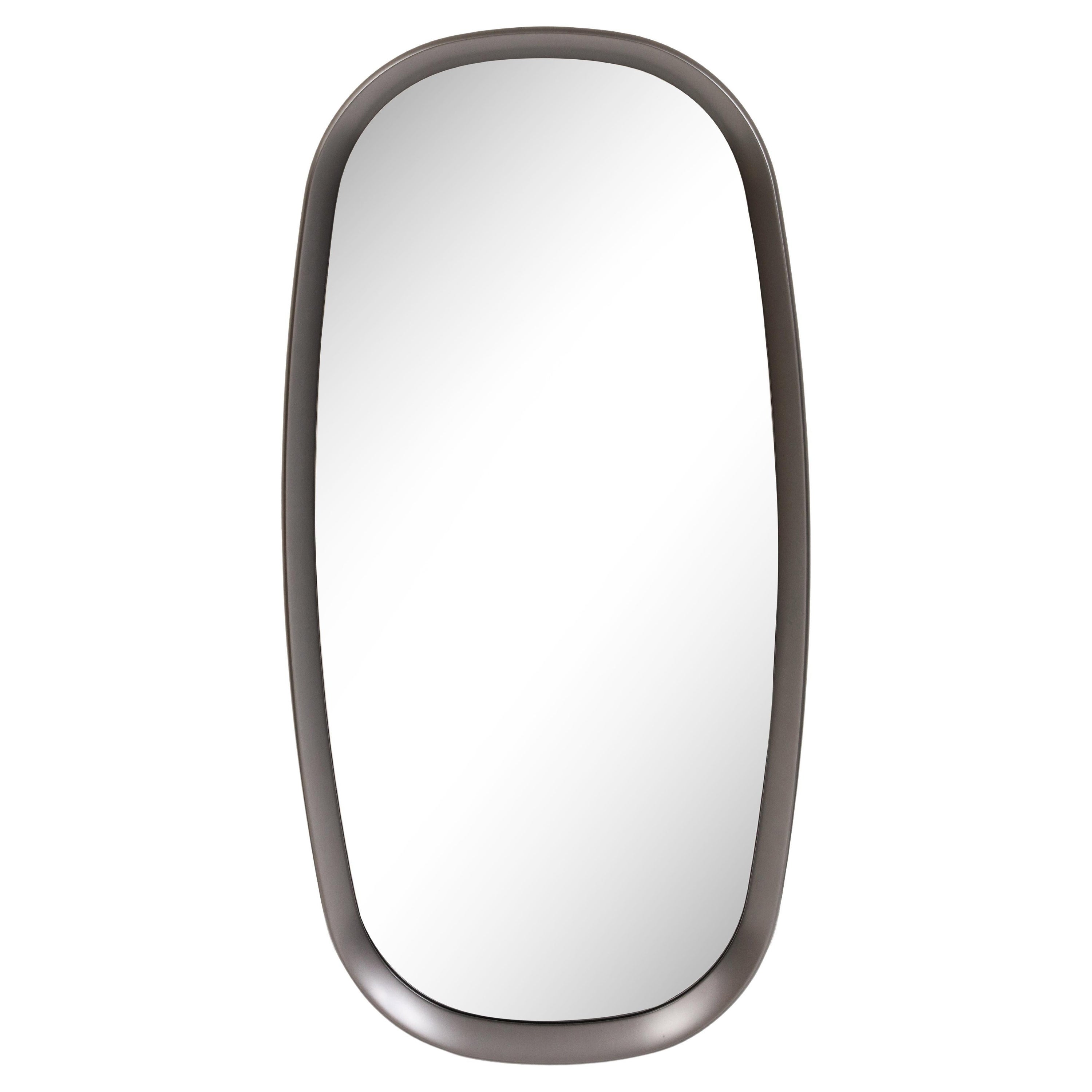 B&B Italia Madison Oval Bronzed Nickel Frame Wall Mirror by Monica Armani