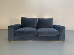 B&B Italia “Marcel” 2.5-Seat Sofa in Blue Velvet