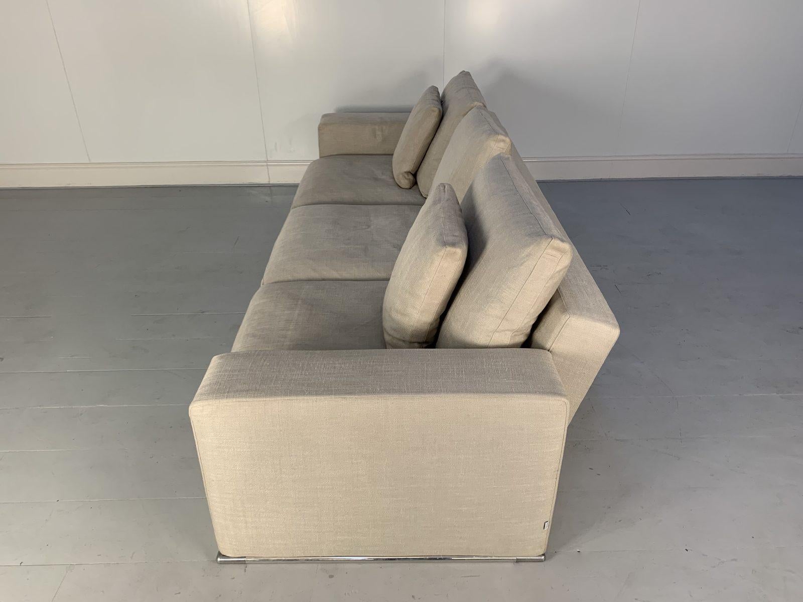 B&B Italia “Marcel” 3-Seat Sofa, in Linen  For Sale 6