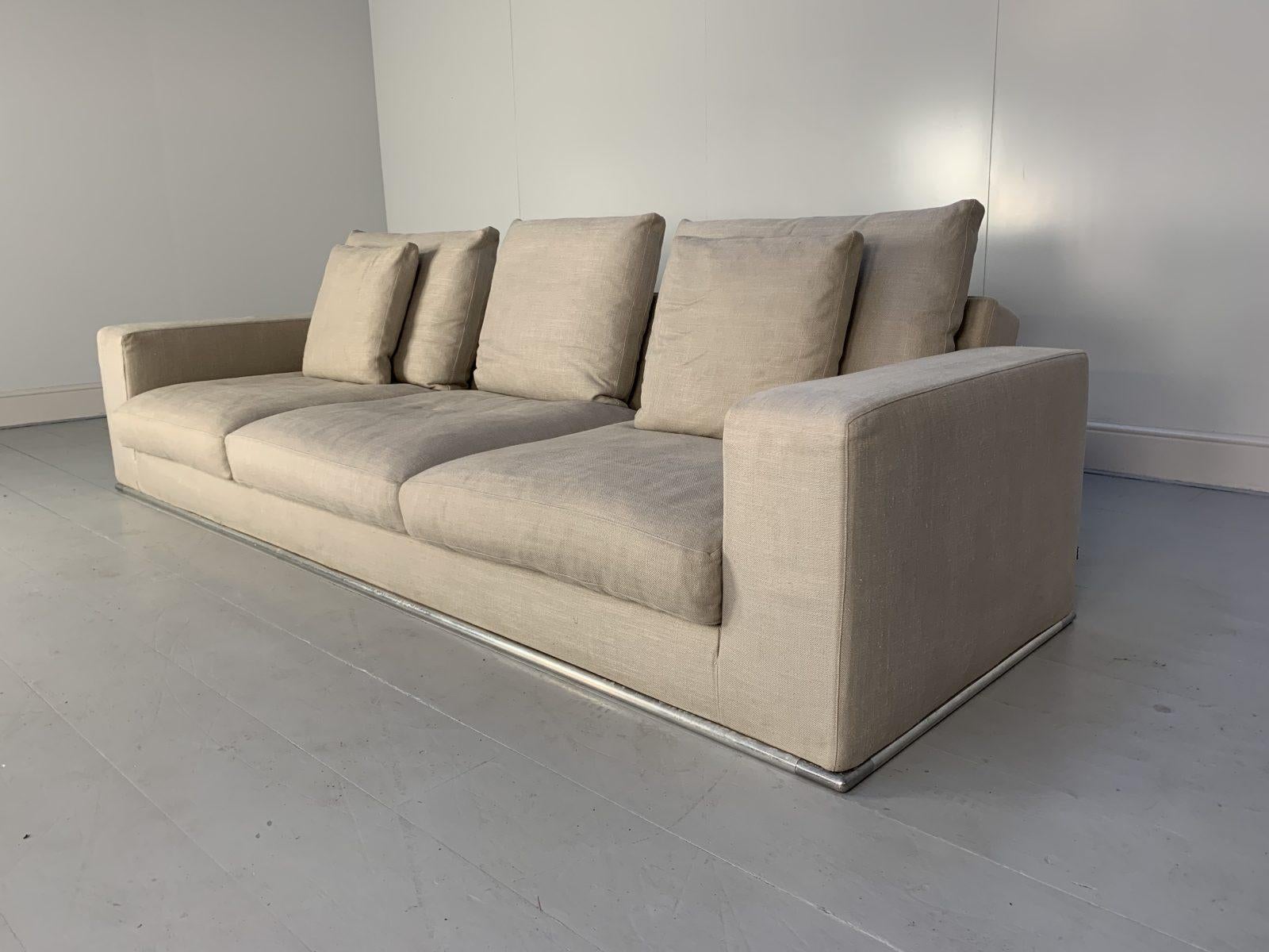 Contemporary B&B Italia “Marcel” 3-Seat Sofa, in Linen  For Sale