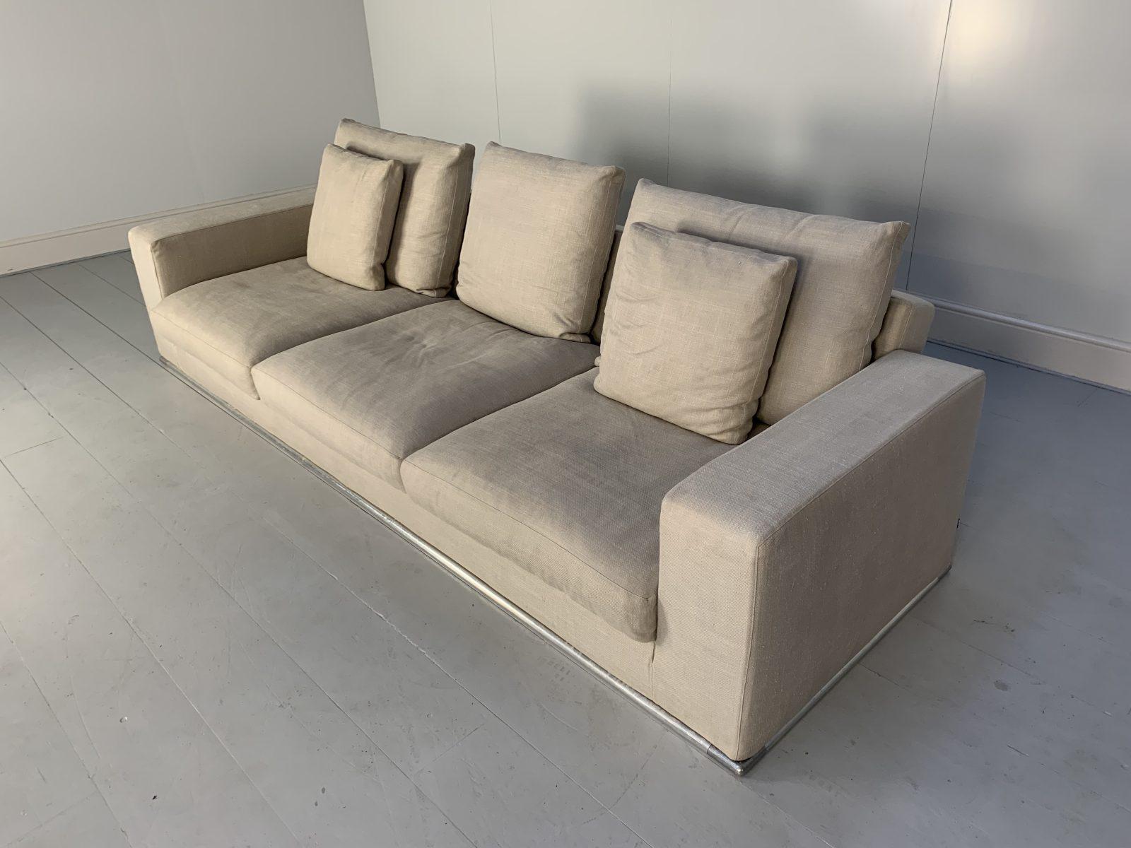B&B Italia “Marcel” 3-Seat Sofa, in Linen  For Sale 1