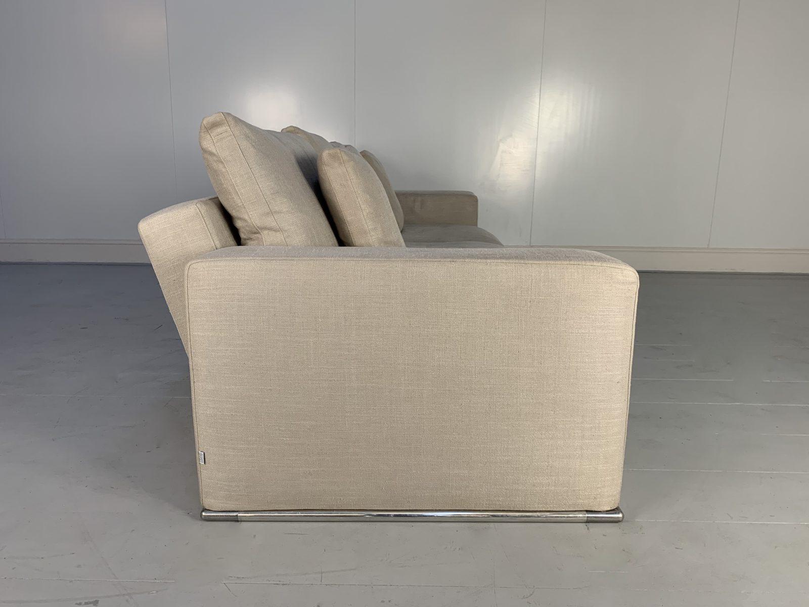 B&B Italia “Marcel” 3-Seat Sofa, in Linen  For Sale 2