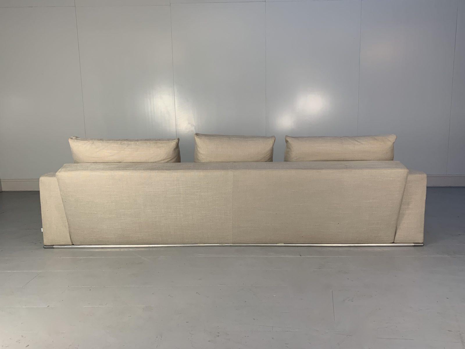 B&B Italia “Marcel” 3-Seat Sofa, in Linen  For Sale 3