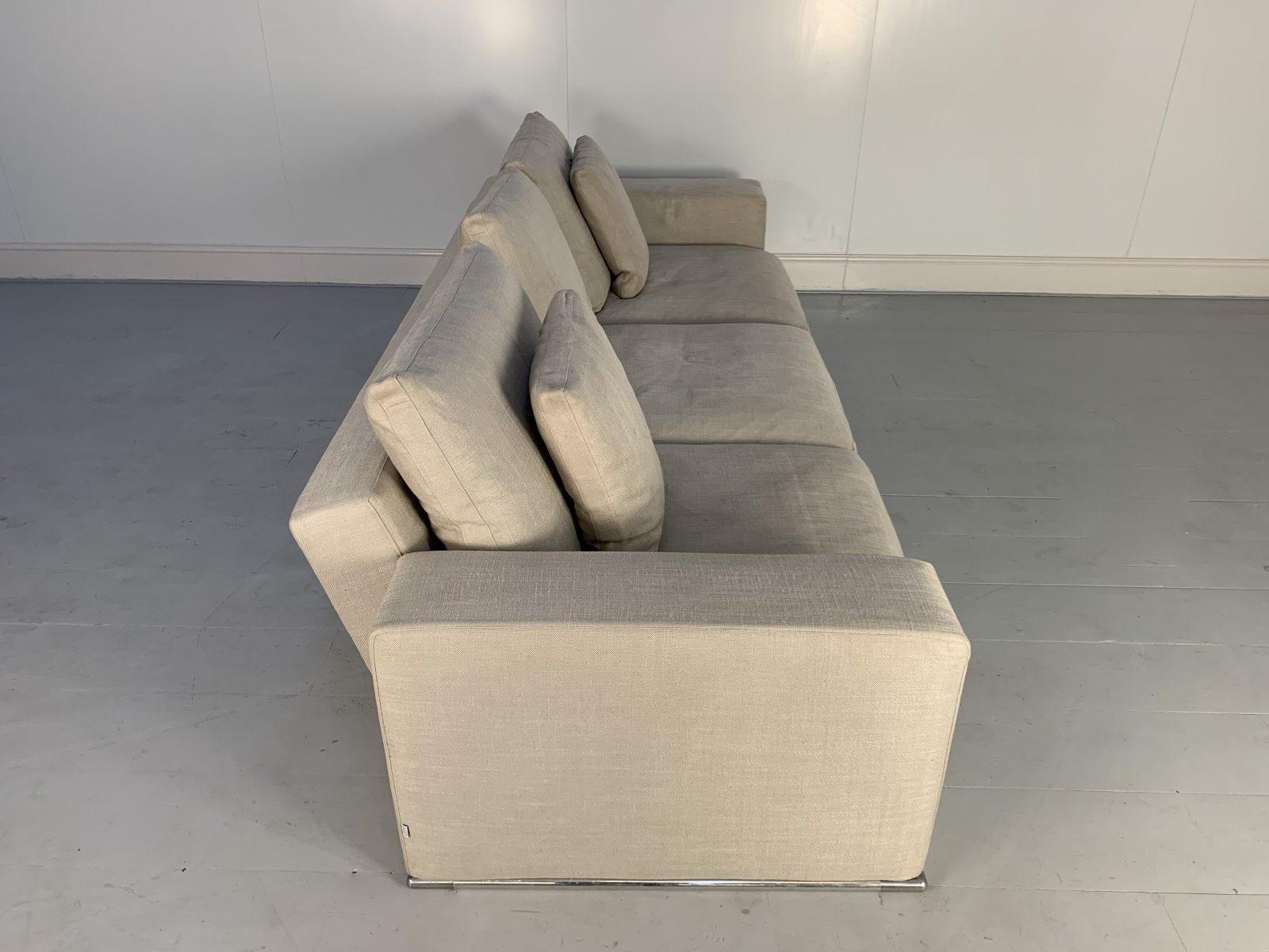 B&B Italia “Marcel” 3-Seat Sofa, in Linen  For Sale 5