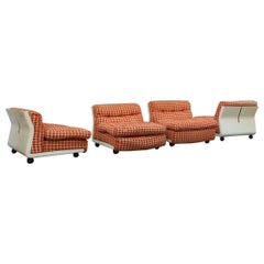 B&B Italia Mario Bellini Amanta Modular Sofà Italian Design Orange White Resin