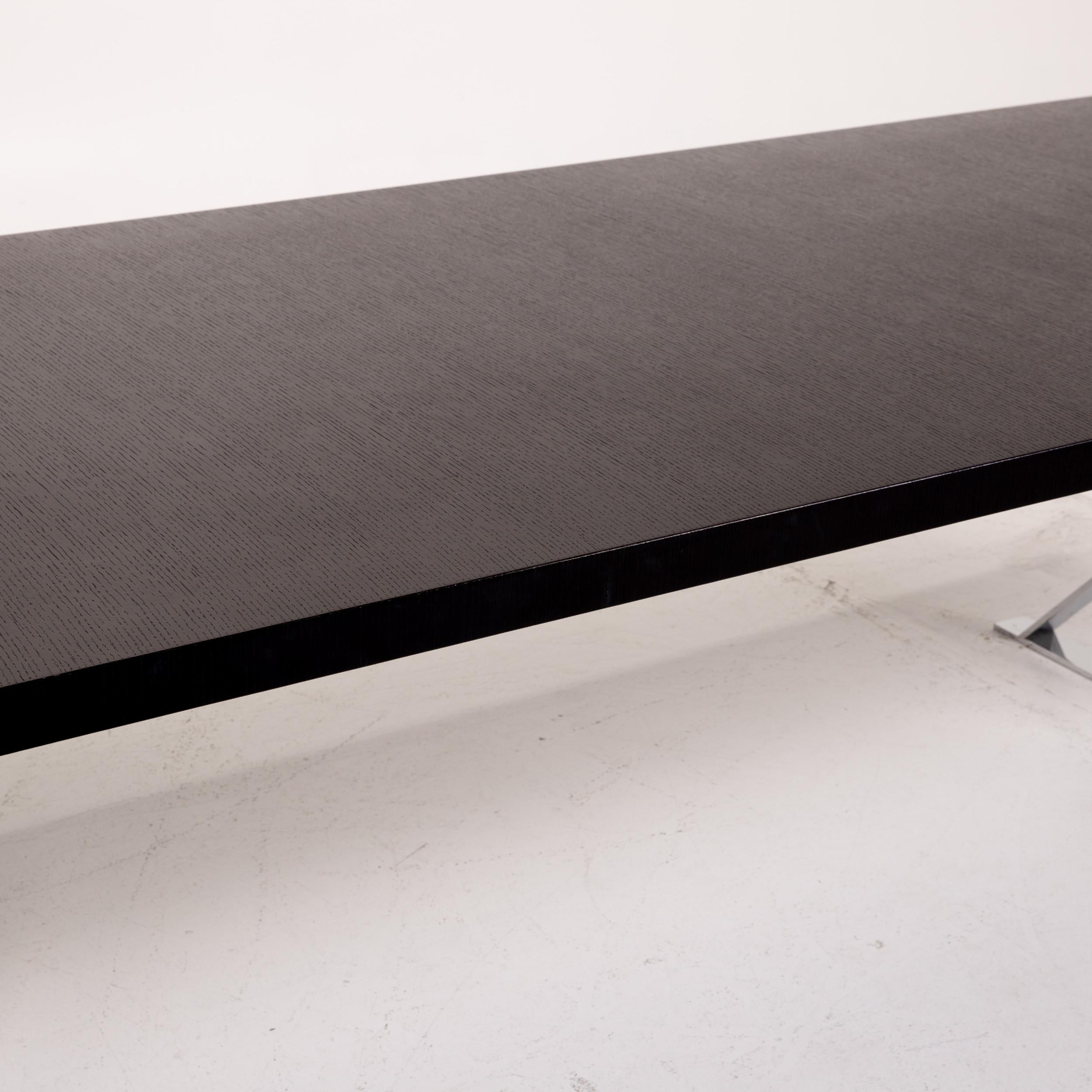 Modern B&B Italia Max Wood Table Black Dining Table Steel