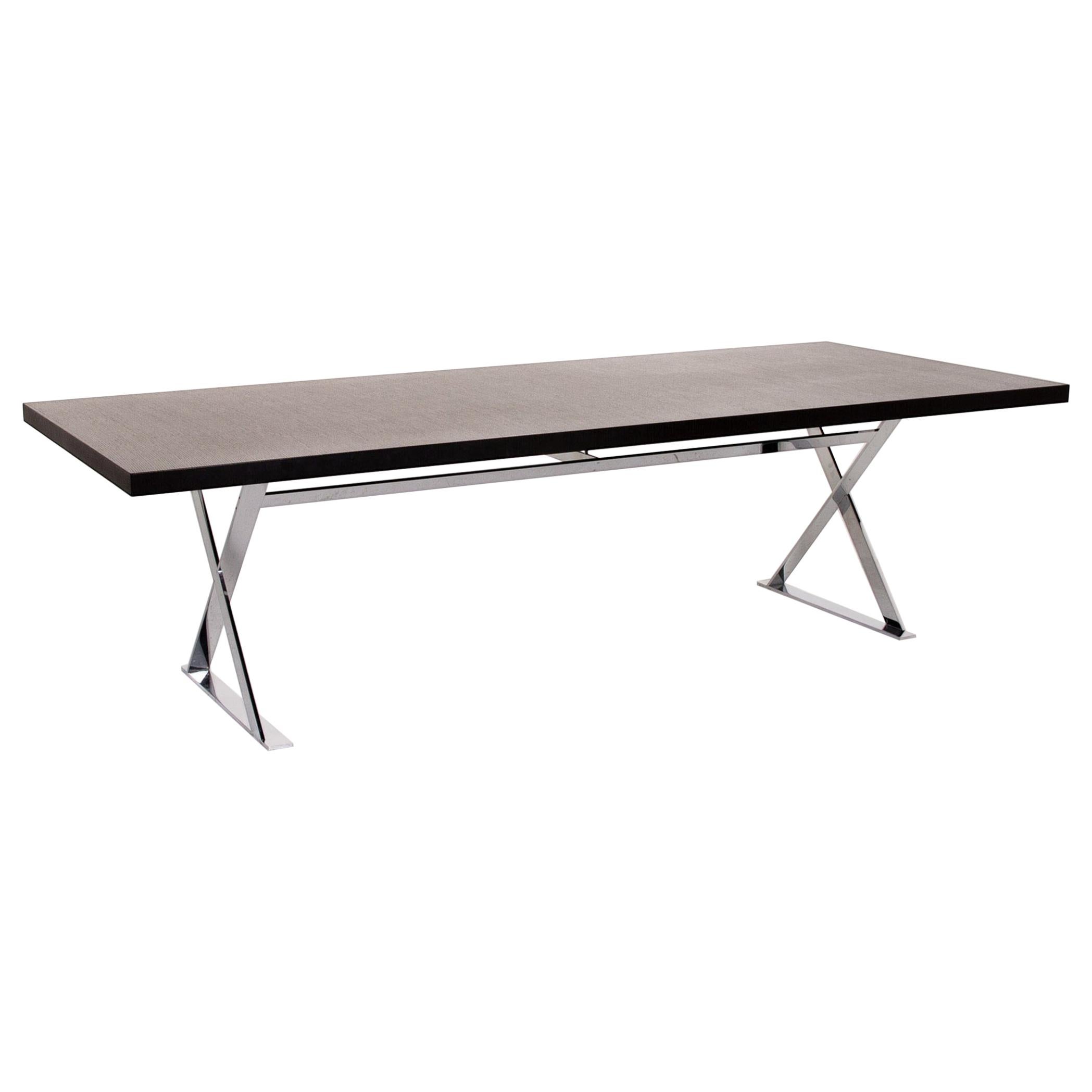 B&B Italia Max Wood Table Black Dining Table Steel