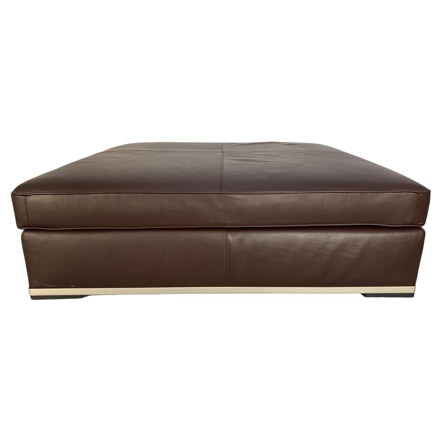 B&B Italia “Maxalto Apta” Footstool Sofa Table in Dark Brown “Gamma” Leather