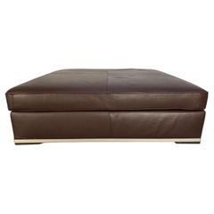 B&B Italia “Maxalto Apta” Footstool Sofa Table in Dark Brown “Gamma” Leather