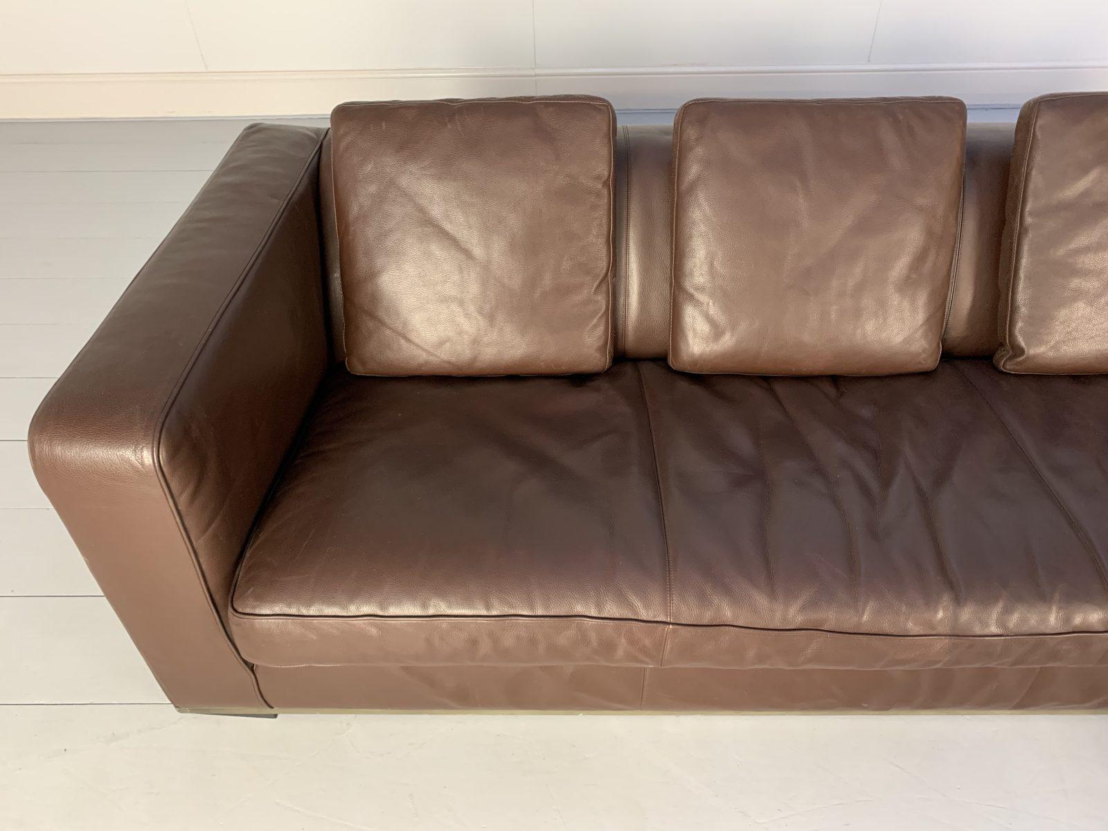 Contemporary B&B Italia “Maxalto Apta” L-Shape Sofa – in Brown “Gamma” Leather For Sale