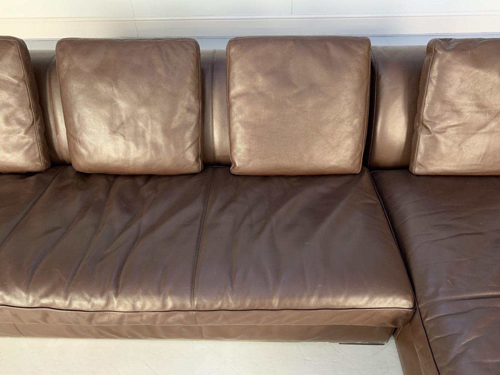 B&B Italia “Maxalto Apta” L-Shape Sofa – in Brown “Gamma” Leather For Sale 1