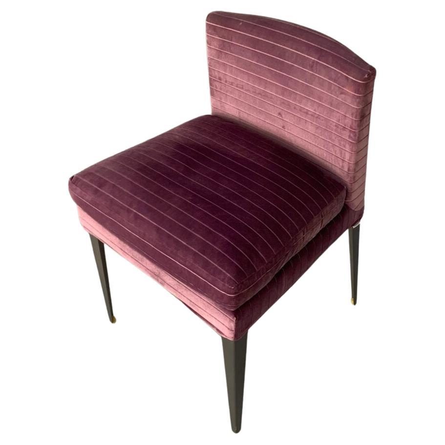 B&B Italia Maxalto "Eunice" Occasional Chair - In Purple Stripe-Velvet  For Sale