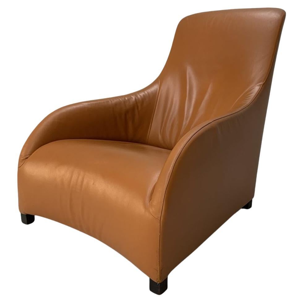 B&B Italia "Maxalto Kalos 9750" Armchair - In Tan Brown "Alfa" Leather
