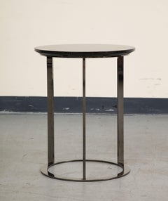 B&B Italia Mera Black Marble and Chromed Steel Small Side Table