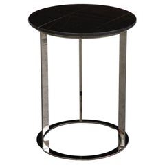 B&B Italia Mera Black Marble and Chromed Steel Small Side Table 